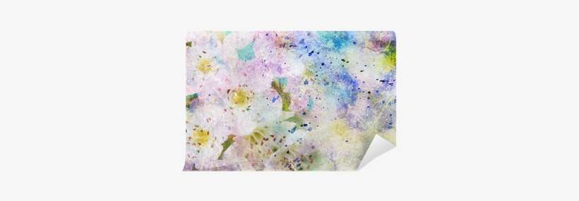 Grunge Messy Watercolor Splatter And White Flowers - Watercolor Painting, transparent png download
