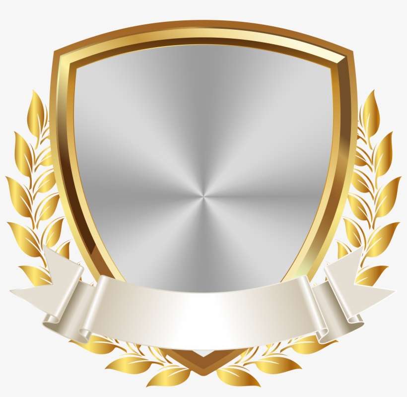 Gold White Badge With Banner Png Clip Art Image, transparent png download