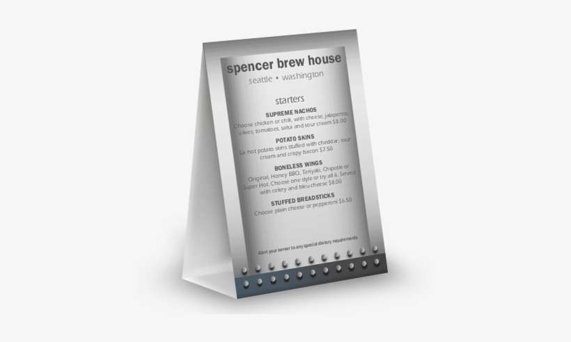 View Industrial Pub Table Tent - Flyer, transparent png download