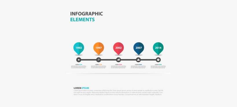 Abstract Colorful Pin Business Infographics Elements, - Presentación Plan De Trabajo, transparent png download