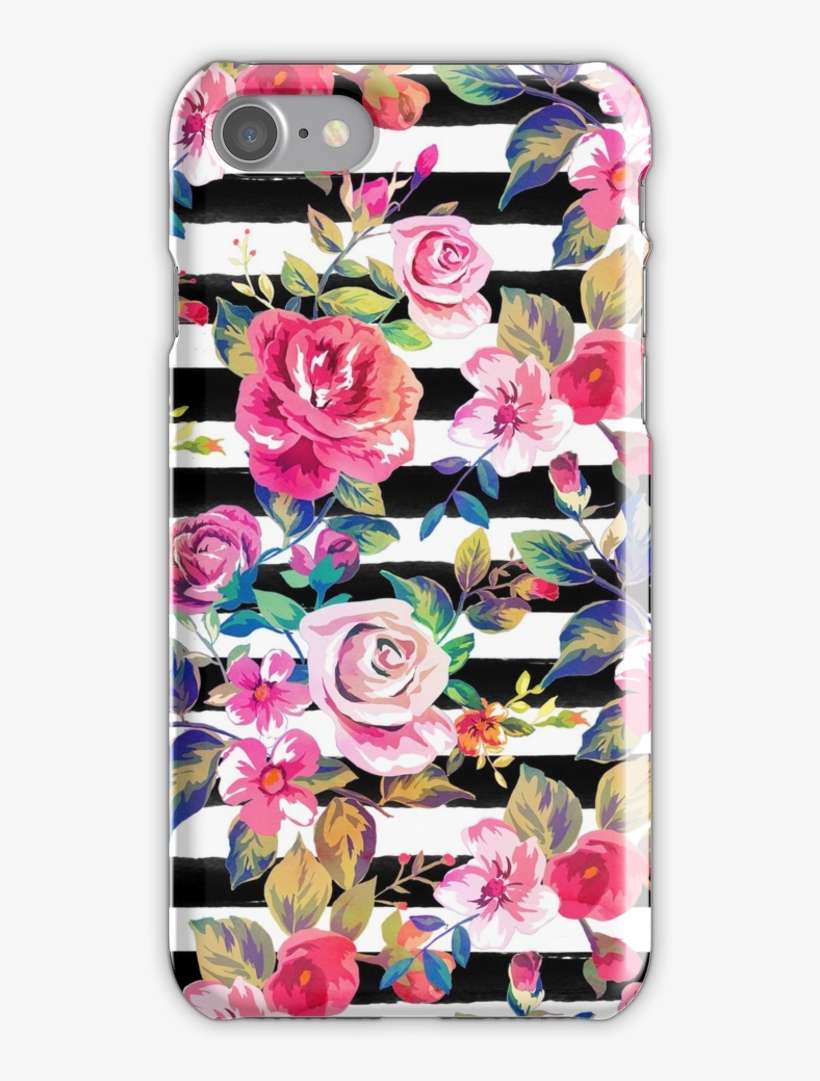 Cute Spring Floral And Stripes Watercolor Pattern Iphone - Cute Otterbox Iphone 8, transparent png download