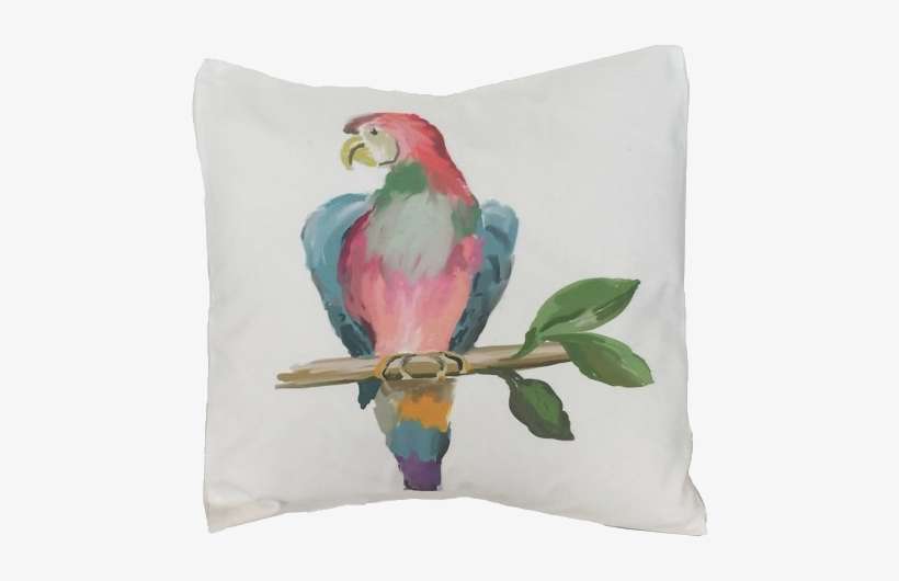 Parrot Pillow - Parrot 18x18 Pillow - White - Dana Gibson, transparent png download
