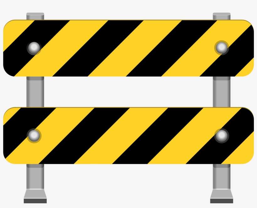 Yellow Road Barricade Png Clip Art - Road Closed Clip Art, transparent png download