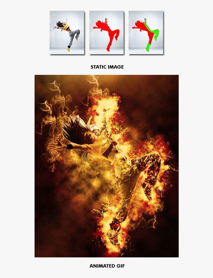 Gif Animated Fire Photoshop Action - Portable Network Graphics, transparent png download