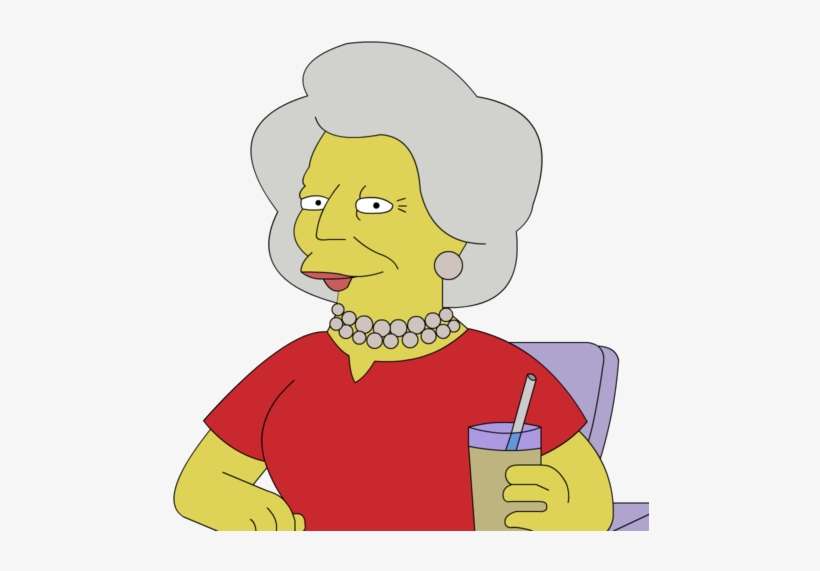 Barbara Bush - Simpsons Mrs Bush, transparent png download