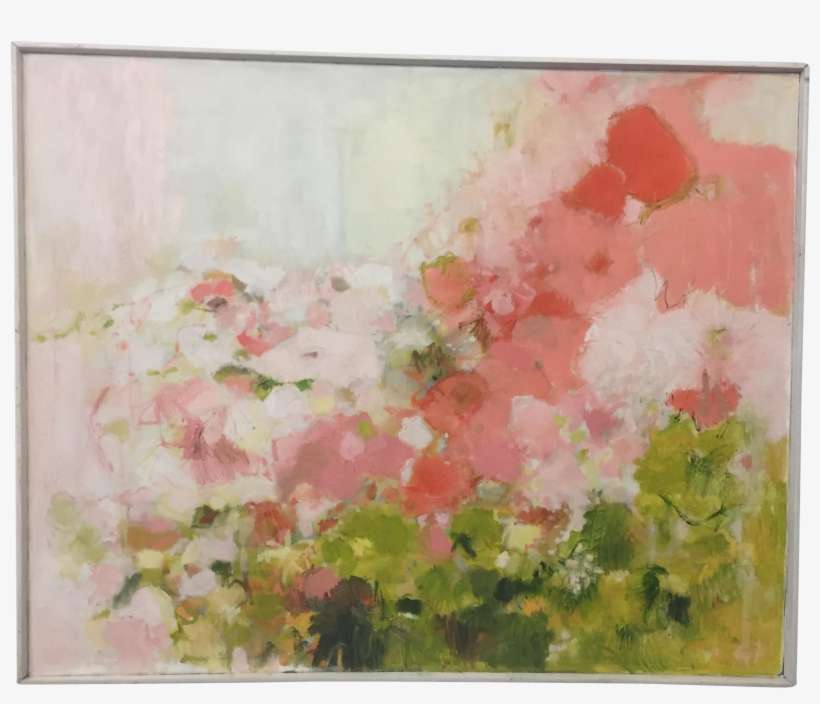 1970s Vintage Expressionist Floral Painting In Pinks - Hydrangea, transparent png download
