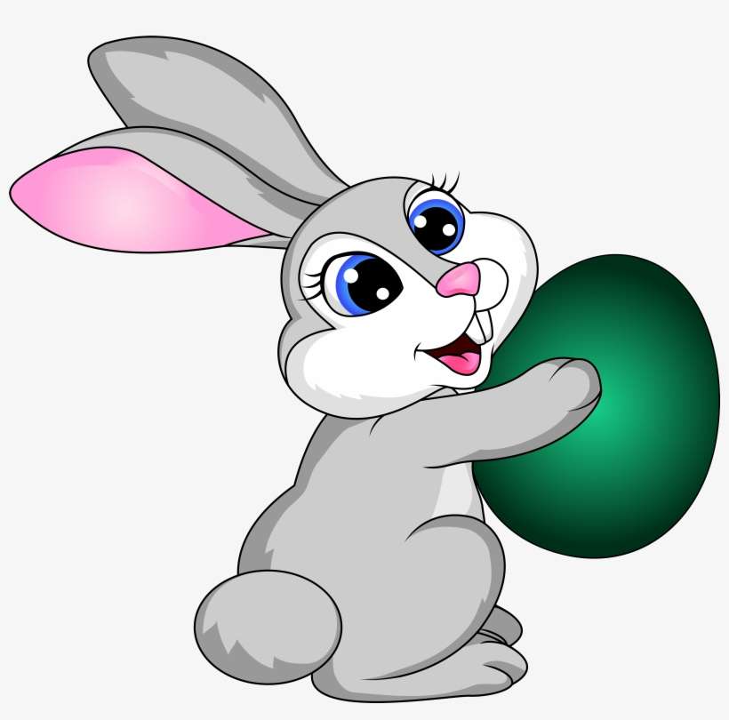 Easter Bunny With Egg Transparent Png Clip Art Imageu200b - Easter