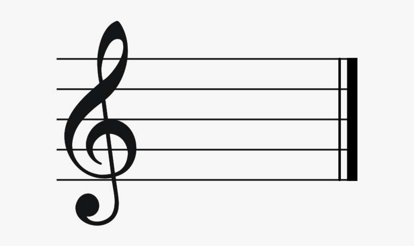Large Blank Music Treble Cleff Staff - C Major Key Signature, transparent png download