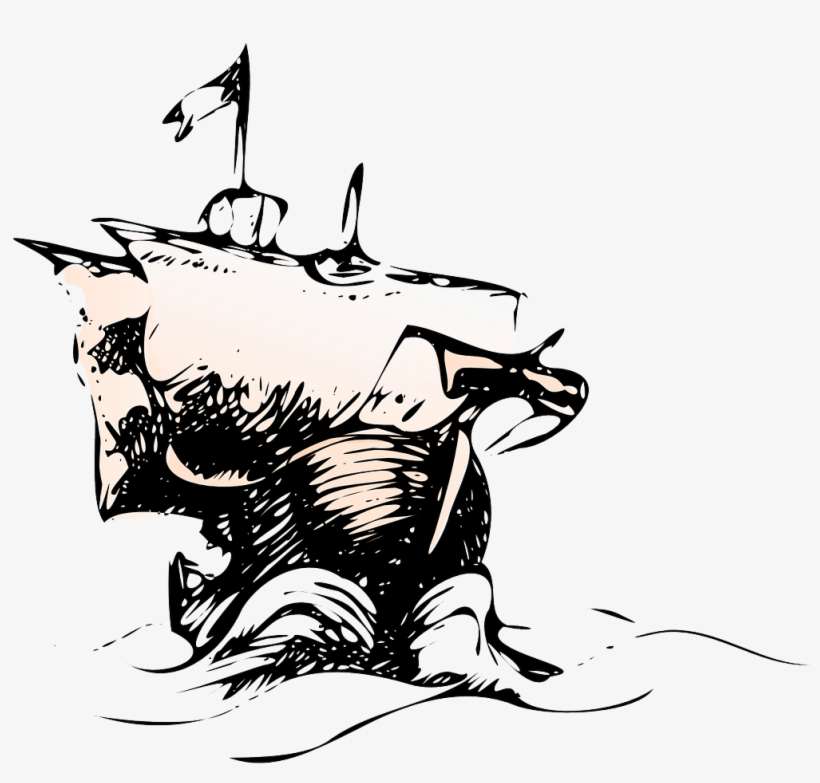 Boat, Old Water Cartoon Storm Navy Ship Boat Pir - College Application, transparent png download