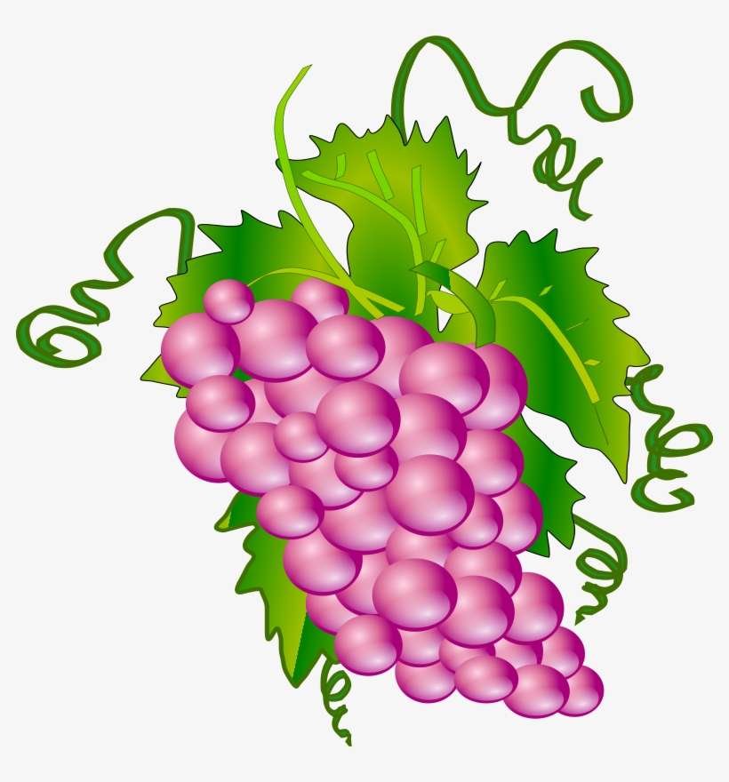 Bunch Of Green Grapes With Leaves Attached - Grapes Animation, transparent png download