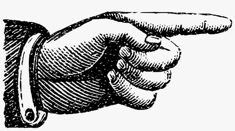 Steampunk Clipart Pointed Finger - Vintage Finger Pointing, transparent png download