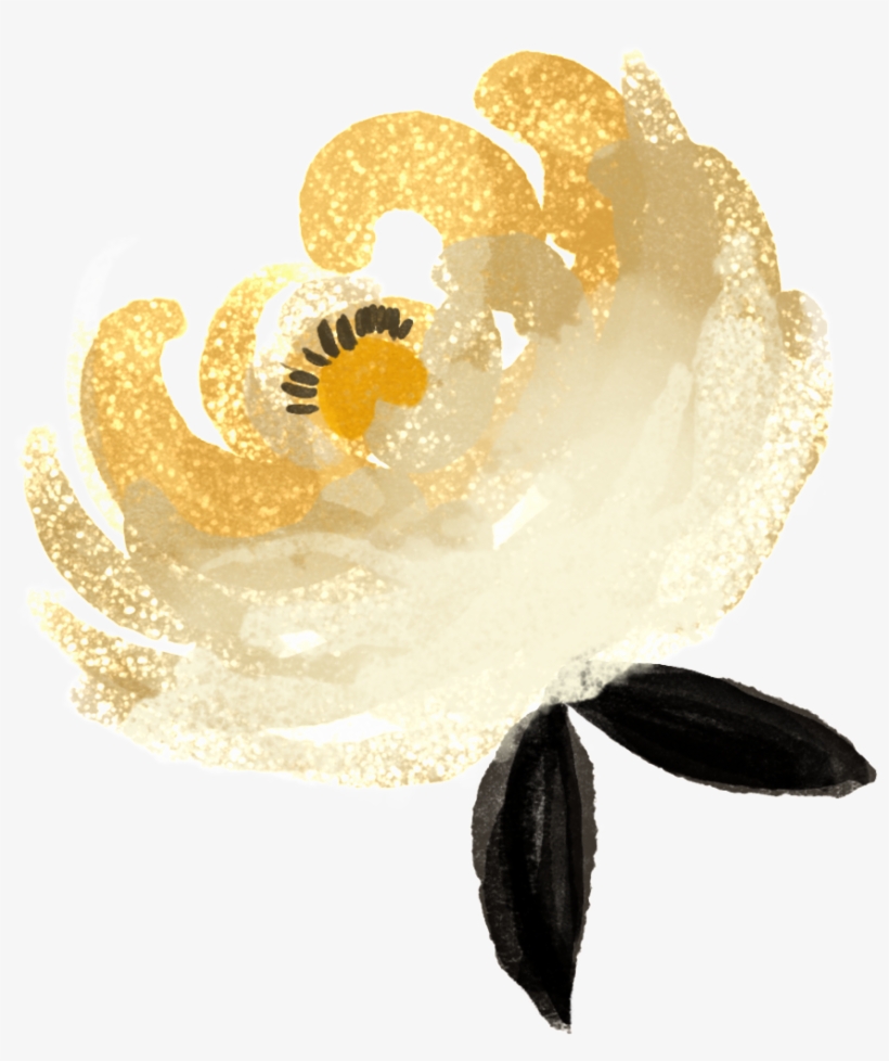Hand-painted Golden Tea Flower Png Transparent - Portable Network Graphics, transparent png download
