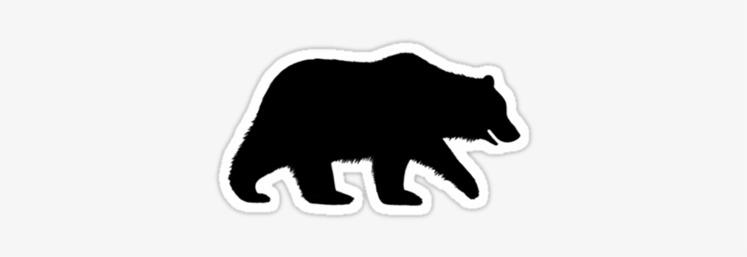 Grizzly Bear Silhouette Waterproof Vinyl Sticker - Bear Silhouette Rug, transparent png download