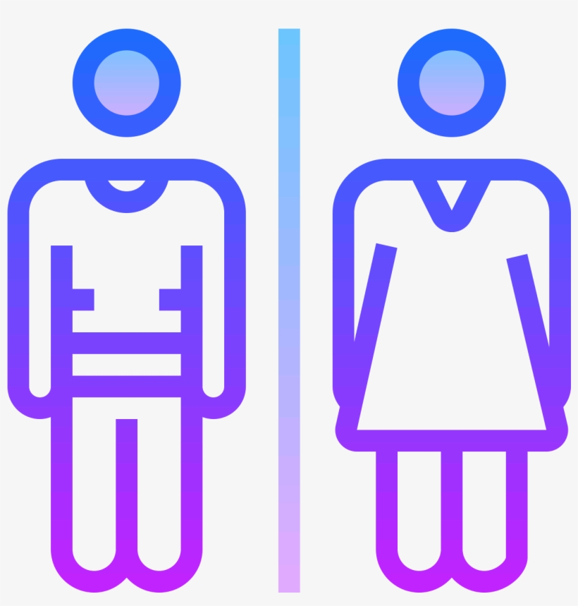 It Is A Logo For A Sign Placed On Bathroom Doors To - Icon, transparent png download