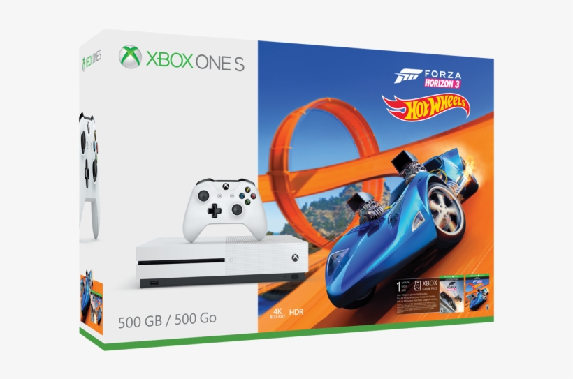 Xbox One S Hot Wheels Bundle 500 Gb Hero Image - Xbox One S 500gb Forza Horizon 3, transparent png download