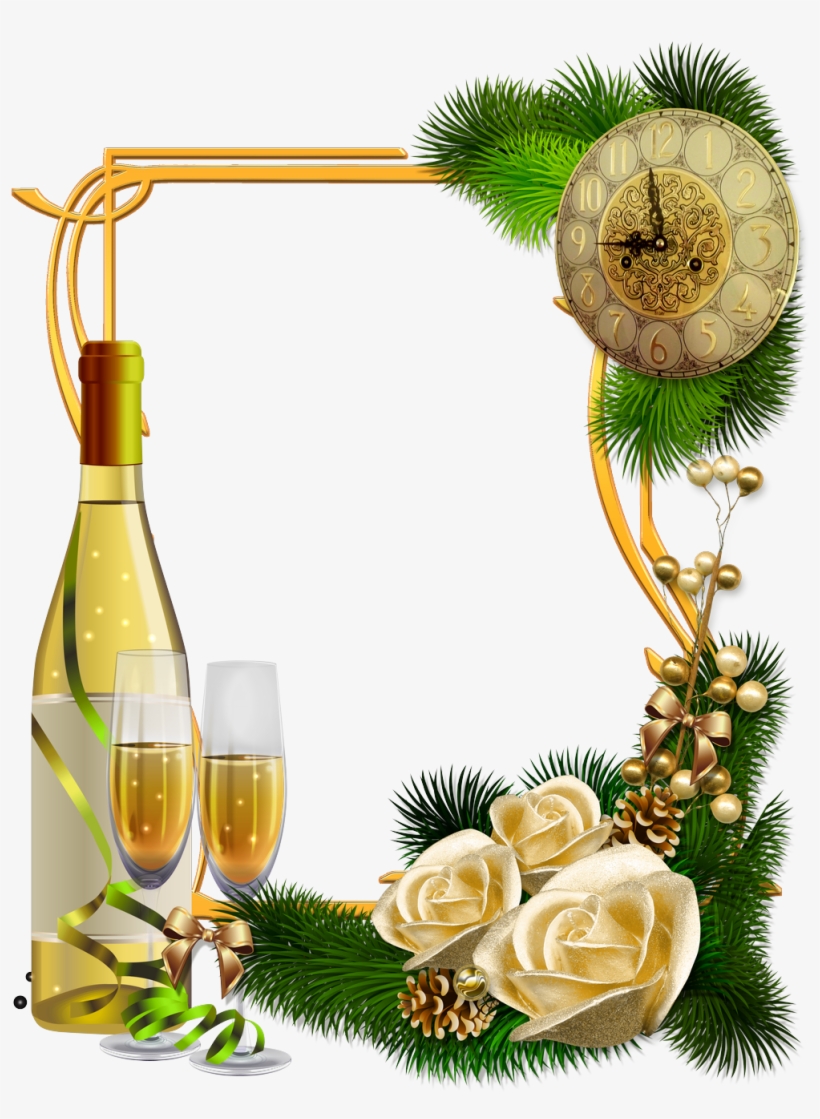 Frames For Pictures, Christmas Frames, Merry Christmas, - New Years Champagne Png, transparent png download