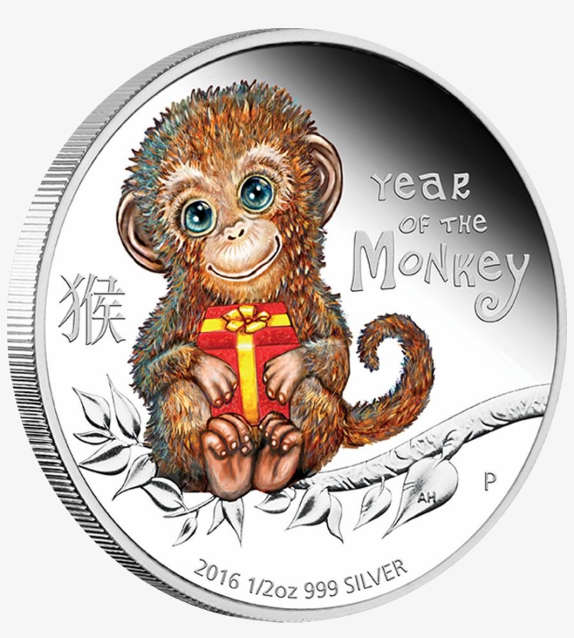 [coin News] 2016 Tuvalu Baby Monkey Proof Silver 1/2oz - 2016 Baby Monkey Coin, transparent png download