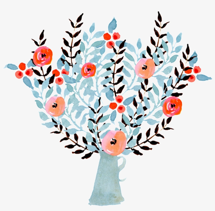 Watercolor Vase Decoration Vector - Glückwunsch-neues Baby-mädchen Mit Blumen Weintasche, transparent png download