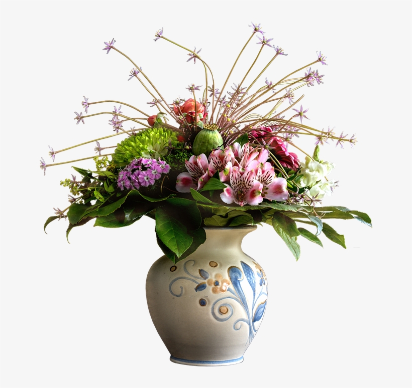 Vase, Nature, Plant, Leaf, Ornament, Bouquet - Birthday, transparent png download