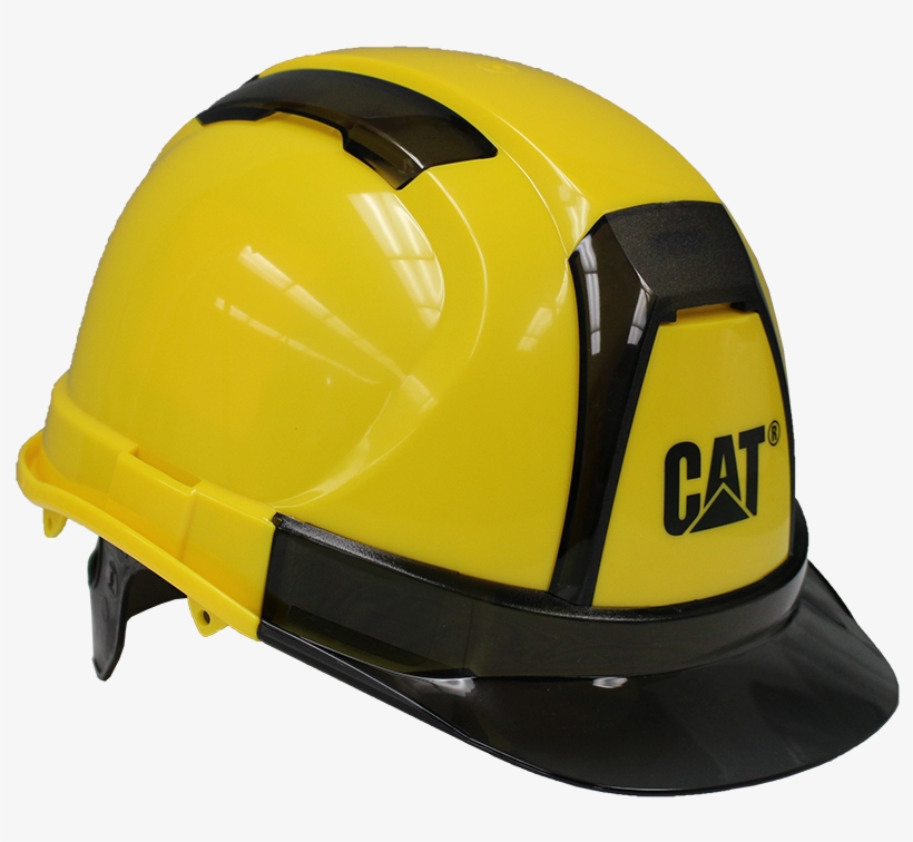 Vented Yellow Hard Hat Ansi Approved Ce Certified - Cat Hard Hat, transparent png download