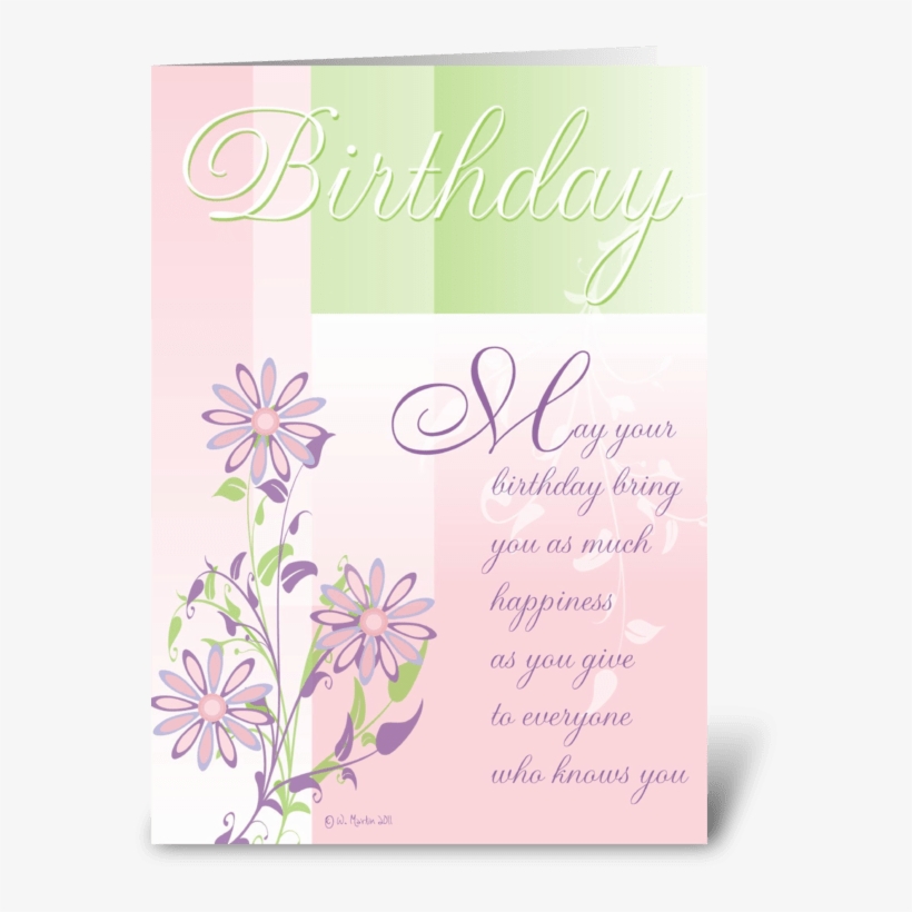 Pastels And Flowers Birthday Card Greeting Card - Greeting Card, transparent png download