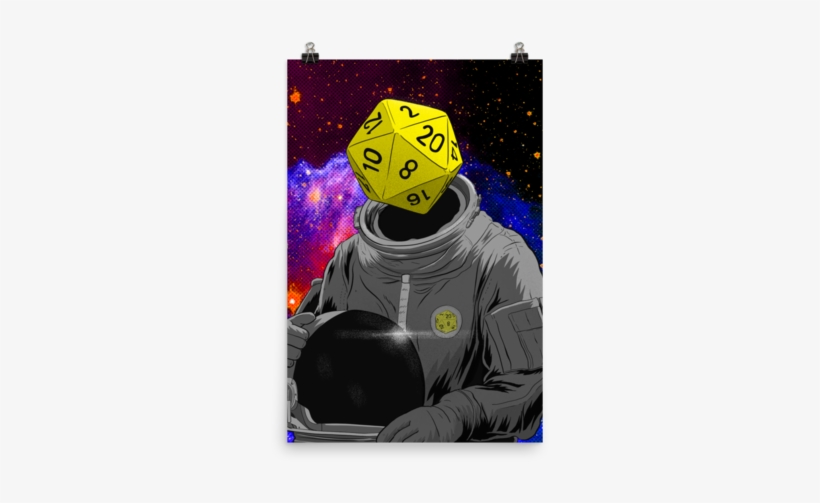 "d20 Astronaut" Poster - Astronaut, transparent png download