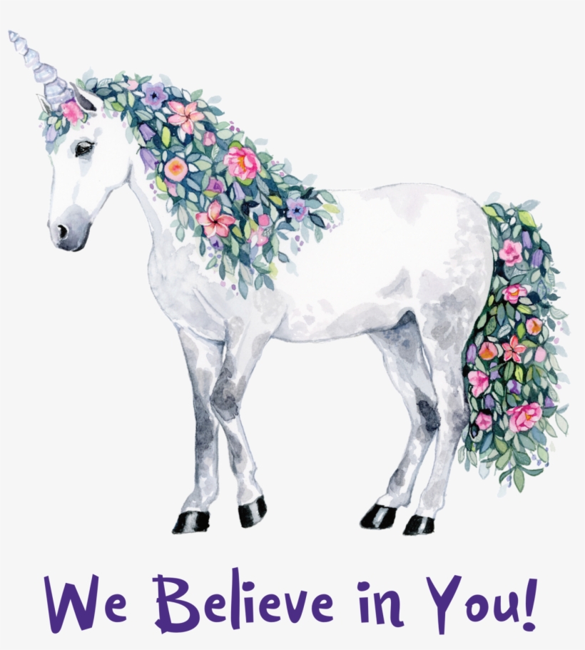 Ladies' Scoopneck T-shirt "we Believe In You " Unicorn - T-shirt, transparent png download