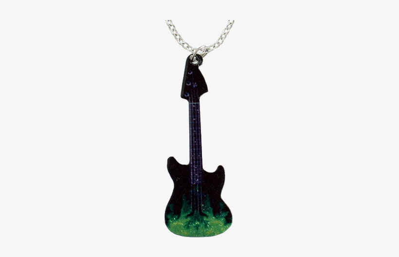 Green Flames Guitar - Pendant, transparent png download