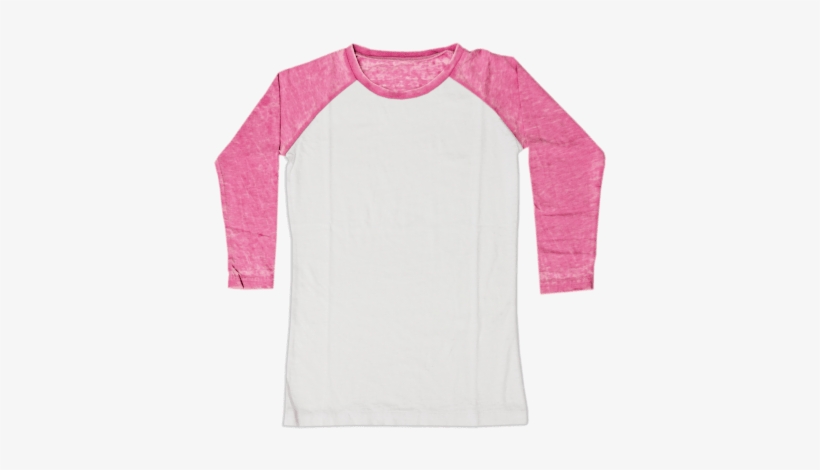 Picture Of Burnout White/pink Baseball Shirt - Shirt, transparent png download