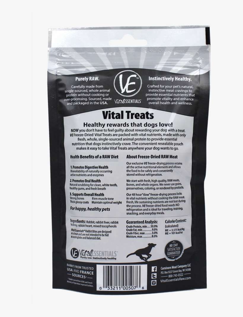 Vital Essentials Freeze Dried Rabbit Bites Vital Treats - Twenty-fifth Plate In The Portfolio Biotherm ( Arion, transparent png download