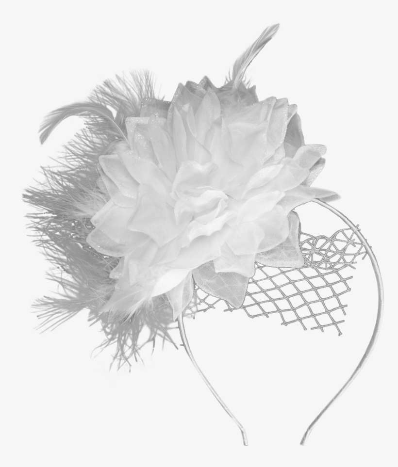 White Feather Fascinator For Diner En Blanc - Fascinator Transparent, transparent png download