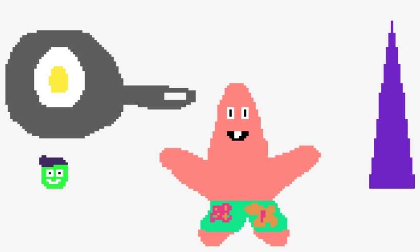 Mans, Pans, And Patrick Star - Pixel Art, transparent png download