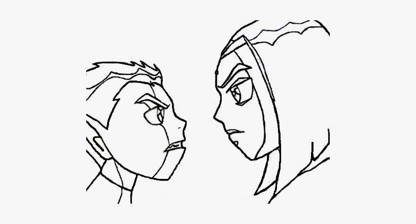 Teen Titans Lineart - Drawing, transparent png download