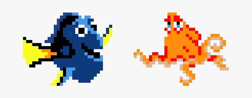 Dory And Hank - Finding Nemo Dori Beaded Kandi Perler Art Necklace, transparent png download