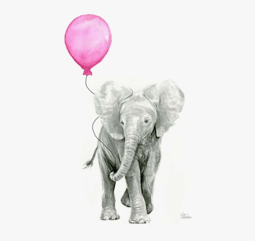Click And Drag To Re-position The Image, If Desired - Elephant Watercolor, transparent png download