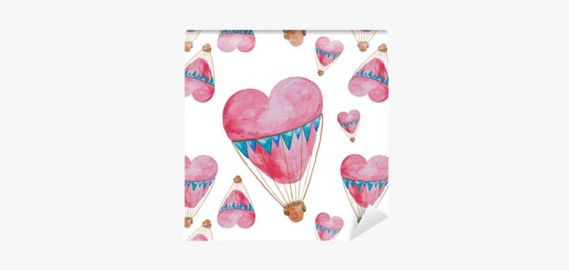 Seamless Pattern Of Balloons In The Shape Of Heart - Balloon, transparent png download