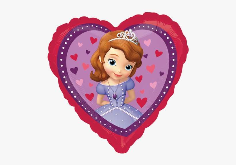 18" Sofia The First Heart Foil Balloon - Sofia The First Heart, transparent png download