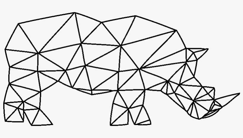 Geometric Angular Minimalist Rhino Black And White - Minimalist Geometric Art Png, transparent png download