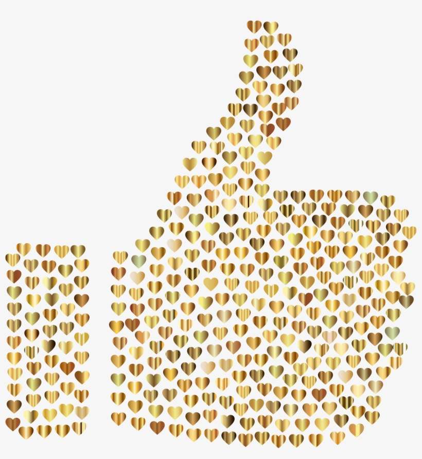 Prismatic Hearts Thumbs Up Silhouette 8 No Background - Thumbs Up Sign Transparent Background, transparent png download