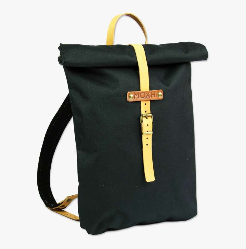 Black Rolltop Backpack Handcrafted - Backpack, transparent png download
