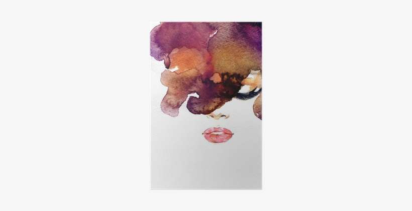 Woman Portrait - Art Print: Ismagilova's Woman Portrait .abstract Watercolor, transparent png download