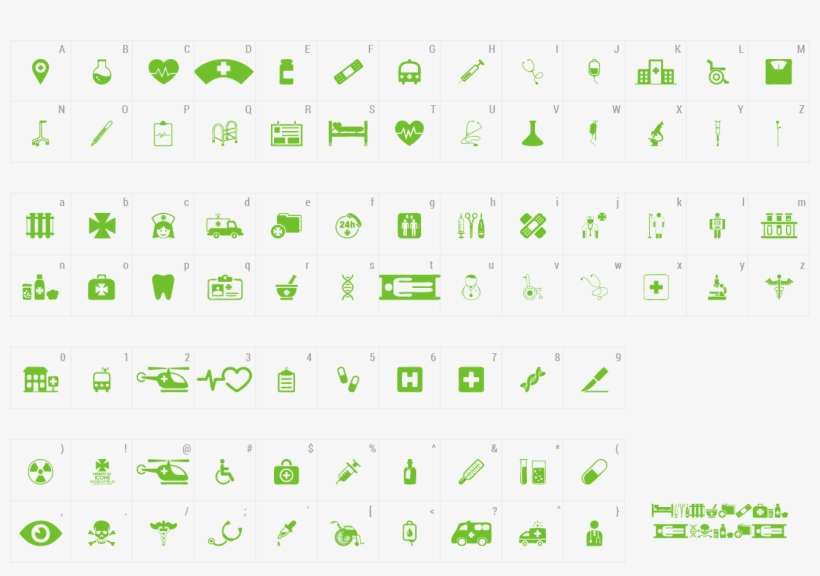 Font Hospital Icons Preview - Icons Hospital, transparent png download