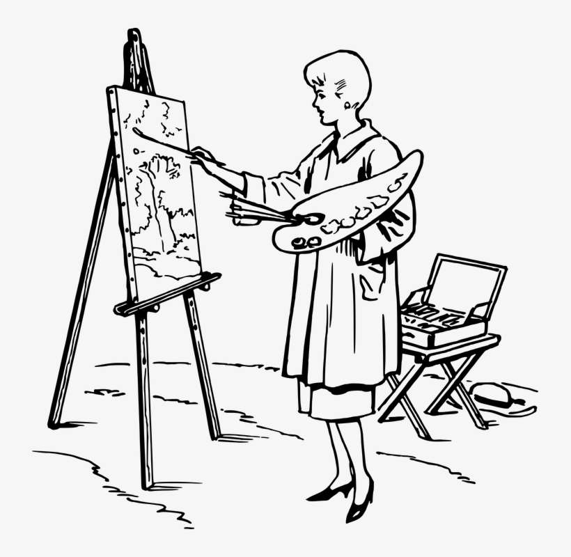 Picture - Painter Png Black And White, transparent png download