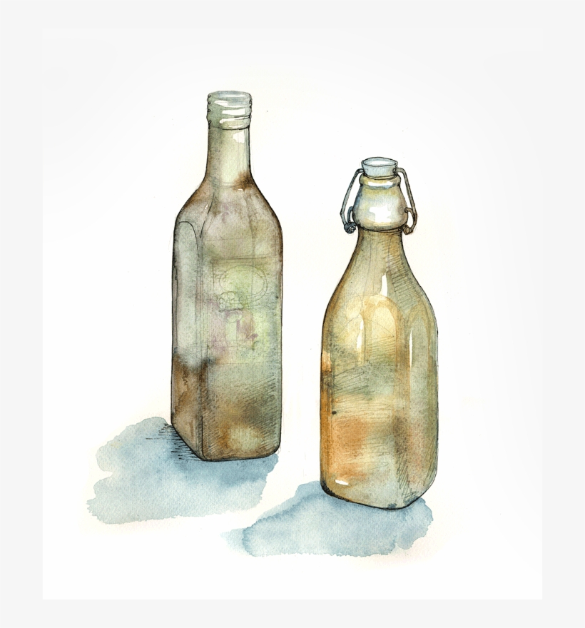 Drawing Bottles Still Life - Drawing, transparent png download