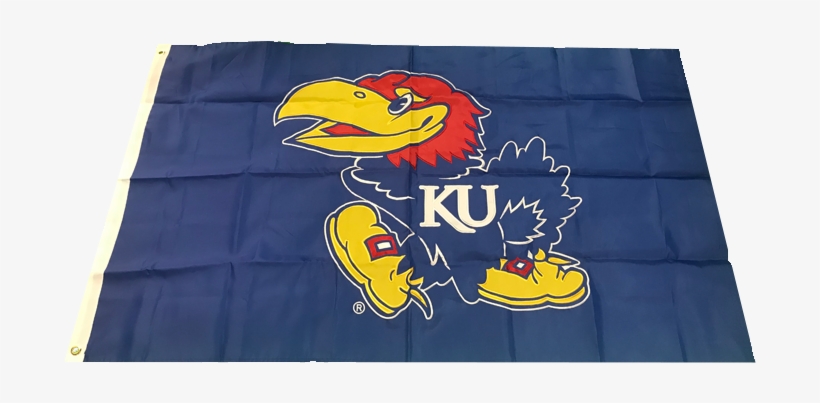 Kansas Jayhawks Jayhawk Flag - College Flags And Banners Co. Ku Jayhawks Nylon Outdoor, transparent png download