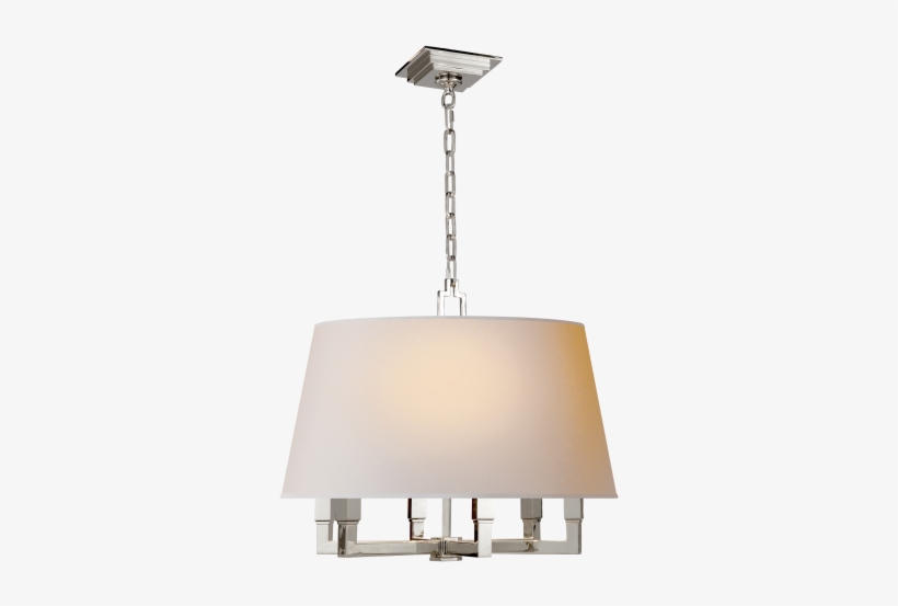 Square Tube Hanging Shade In Polished Nickel With Natural - Light Fixture, transparent png download