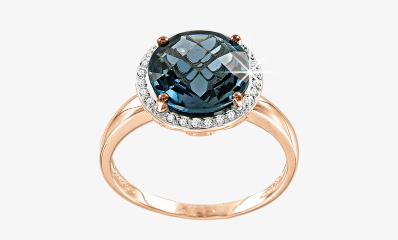 Ladys Ring In Red Gold 585 With Diamonds And London - Rotgold 585 Damenring Mit Brillanten, London Topas, transparent png download