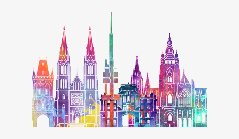 Bleed Area May Not Be Visible - Watercolor Skyline Amsterdam Png, transparent png download