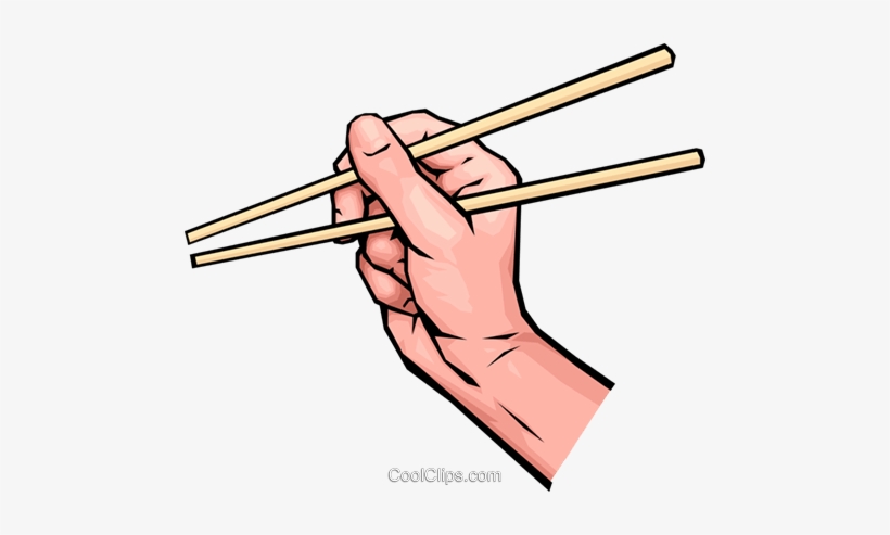 Hands With Chopsticks Royalty Free Vector Clip Art - Chopstick Clipart Black And White, transparent png download