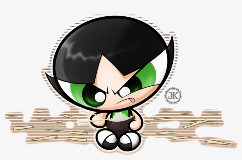 Prize Buttercup And Chopsticks By Jksketchy-d50qkc3 - Powerpuff Girls Holding Chopsticks, transparent png download